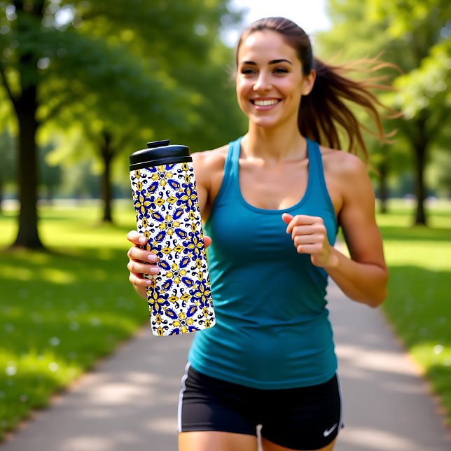 💙 💛 Schöne blaue und gelbe Azulejos Thermosbecher ( Beautiful blue and yellow Azulejos Thermal Tumbler)