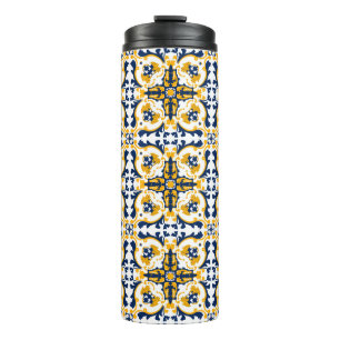 💙 💛 Schöne blaue und gelbe Azulejos Thermosbecher