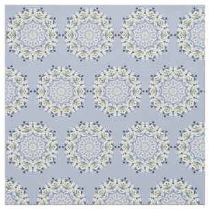 Schöne, blaue und gelbe Mandala-Stoffe Stoff