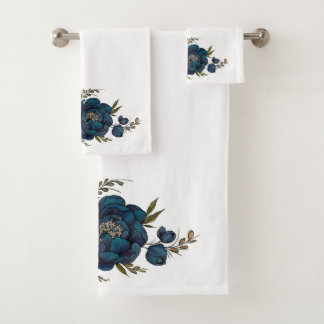 Schöne Blaue und gelbe Pfeifen Badetuch Set