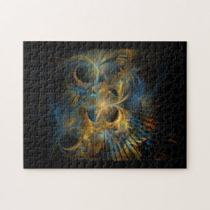 Schöne blaue und goldene Fraktale