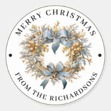 Schöne blaue und goldene Weihnachtskrone Frohe Wei