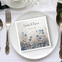 Schöne blaue und weiße 3D-Blumengarten-Hochzeit