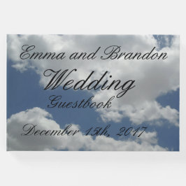 Schöne blaue und weiße Wolken drucken Hochzeit Gästebuch