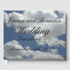 Schöne blaue und weiße Wolken drucken Hochzeit Gästebuch