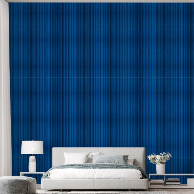 Schöne blaue vertikale Streifen Tapete (Schlafzimmer)