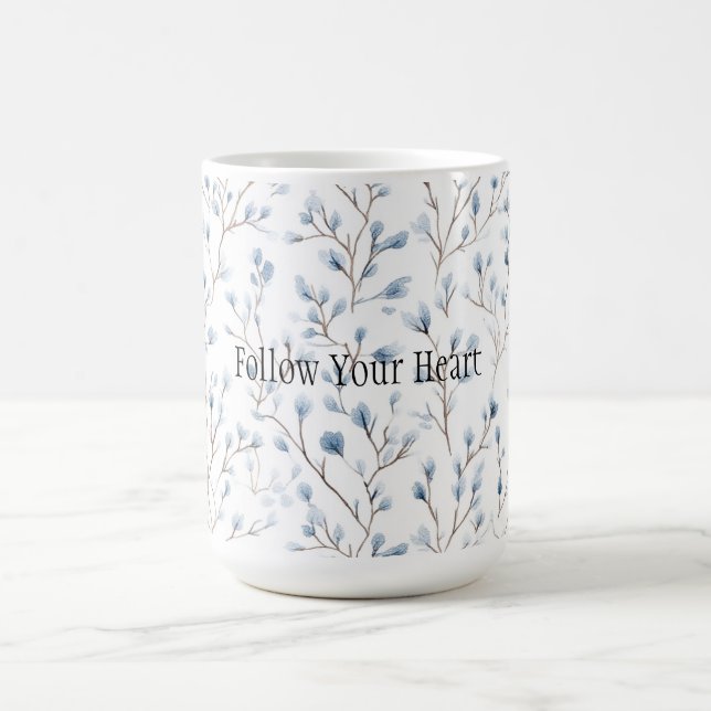 Schöne blaue weiße Blumen Kaffeetasse (Mittel)
