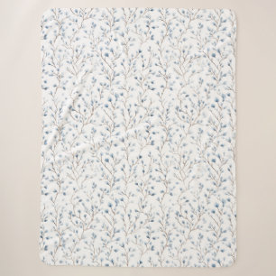 Schöne blaue weiße Blumen   Sherpadecke