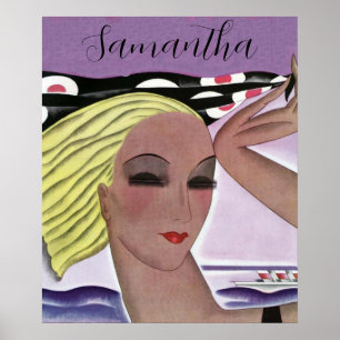 Schöne Blonde Lady (Personalize) Poster