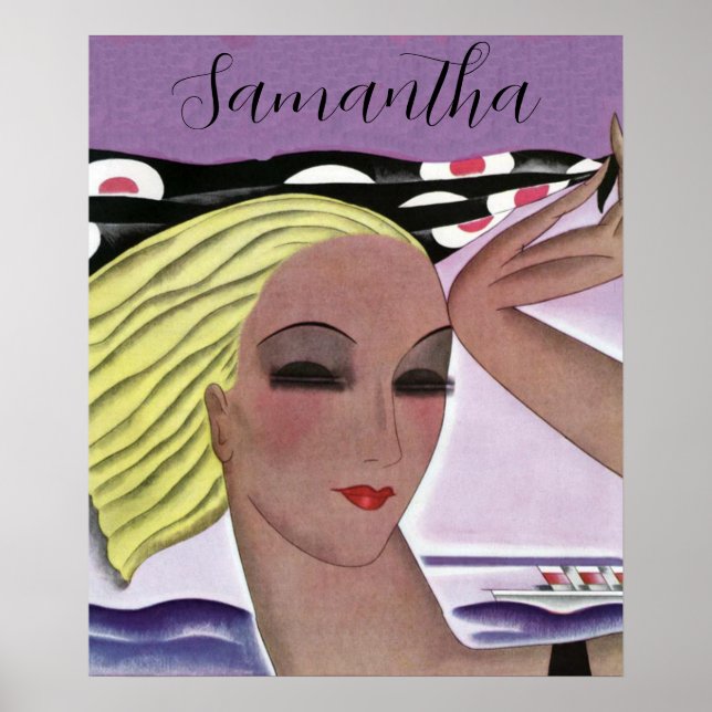Schöne Blonde Lady (Personalize) Poster (Vorne)