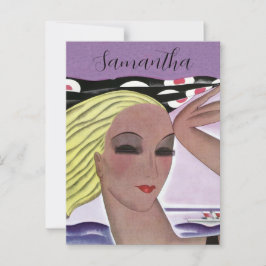 Schöne Blonde Lady (Personalize) Postkarte