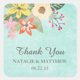 Schöne Blooms Hochzeit danke Ihnen für Sticker