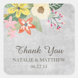 Schöne Blooms Hochzeit danke Ihnen für Sticker