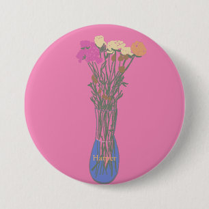 Schöne Blooms Original Blume Illustration Button