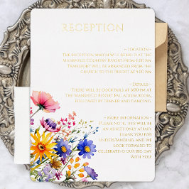 Schöne Blooms Wildblume Hochzeit Empfang Folieneinladung
