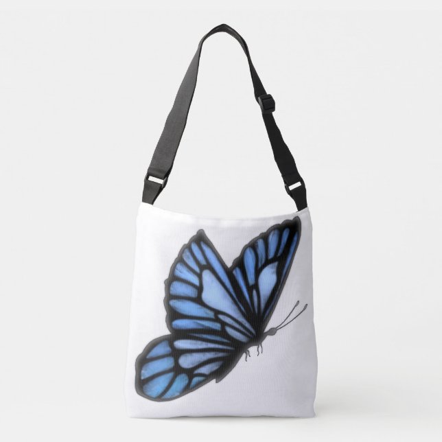 Schöne Blue Butterfly Cross Tote Tasche (Vorderseite)