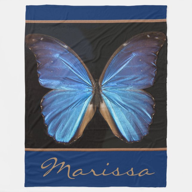 Schöne Blue Butterfly-Fotografie Fleecedecke (Vorderseite)