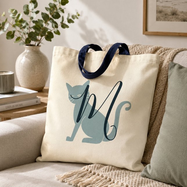 Schöne Blue Cat Monogram Tasche (Von Creator hochgeladen)