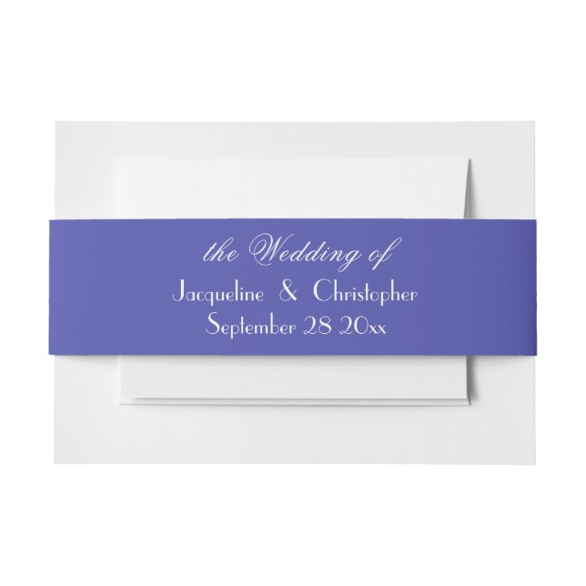 Schöne Blue Chic Script Names Elegant Wedding Einladungsbanderole (Vorderseite Beispiel)