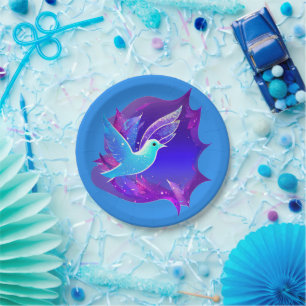 Schöne Blue Dove Graphic Pappteller