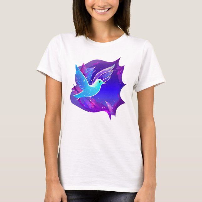 Schöne Blue Dove Graphic T-Shirt (Vorderseite)