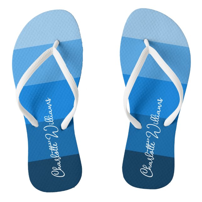 SCHÖNE BLUE FARBE STRIPE LINIE PATTERNAME FLIP FLOPS (Fußbett)