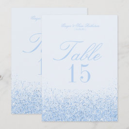 Schöne Blue Glitzer Wedding Tischnummer Cards