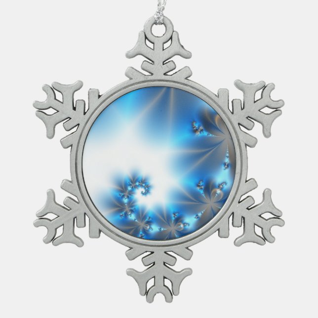 Schöne Blue Holiday Snowflake Ornament (Vorderseite)