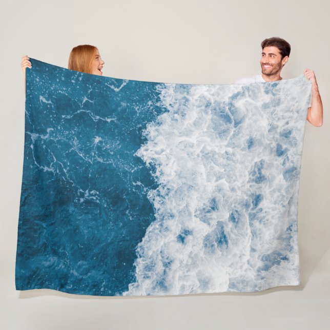 Schöne Blue Ocean Beach Waves Fleecedecke (Beispiel)