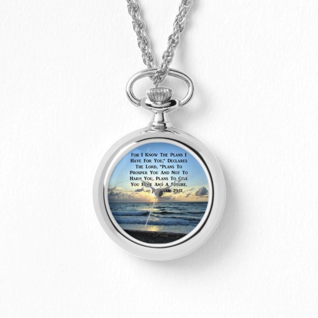 SCHÖNE BLUE SKIES JEREMIAH 29:11 FOTO ARMBANDUHR (Vorderseite)