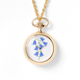 Schöne Bluebells Necklace Watch Armbanduhr