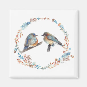 Schöne Bluebird Couple Art Magnet