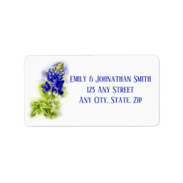 Schöne Bluebonnet-Blume, moderne Hochzeit, Adressaufkleber