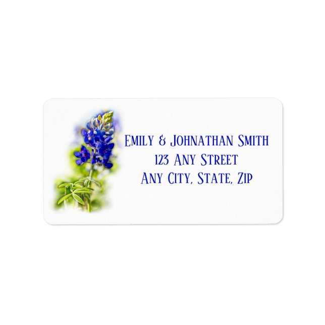 Schöne Bluebonnet-Blume, moderne Hochzeit, Adressaufkleber (Vorne)