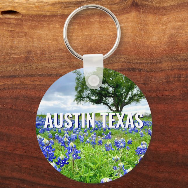 Schöne Bluebonnets Austin Texas Fotografie Schlüsselanhänger (Vorderseite)