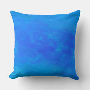 Schöne Blues Cobalt Watercolor Groß Kissen