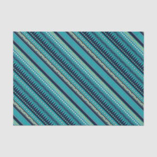 Schöne Blues-geometrischer Streifen Seidenpapier