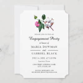 Schöne blühende Blume aus Baumwolle. Verlobung Einladung