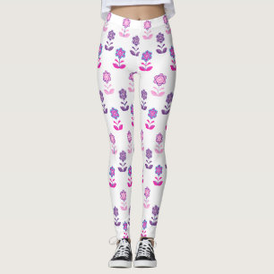 Schöne blühende Design-T-Shirt Leggings