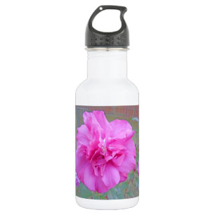 Schöne blühende Fuschia-Rose Edelstahlflasche