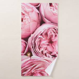 Schöne blühende rosa Blume Badehandtuch