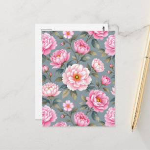 Schöne blühende rosa Blumen Postkarte