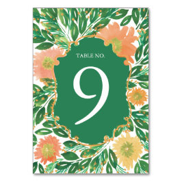 Schöne Blume Aquarellmalerei Tischnummer