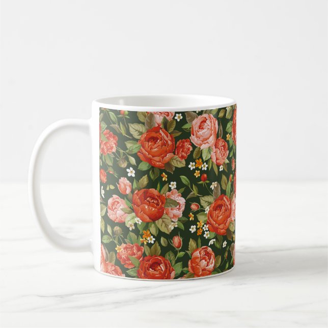 Schöne Blume aus Torf nahtlos Kaffeetasse (Links)