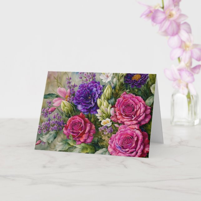 Schöne Blume Blumenkarte Bouquet Karte (Orchidee)
