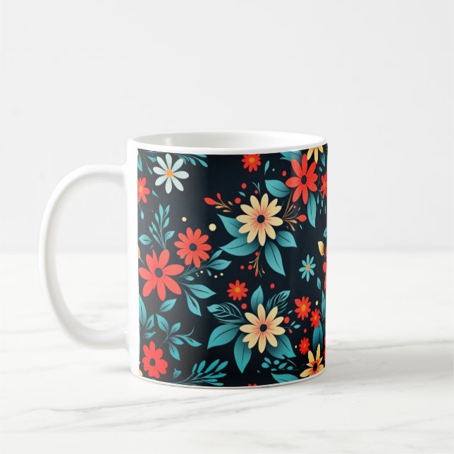 Schöne Blume Blumenmuster-48965 Kaffeetasse (Links)
