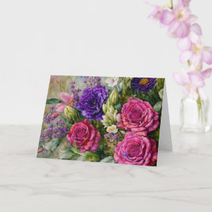 Schöne Blume Bouquet Art Blumenkarte Karte