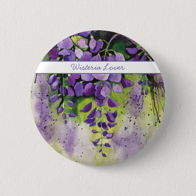 Schöne Blume der Wisteria Button (Vorderseite)