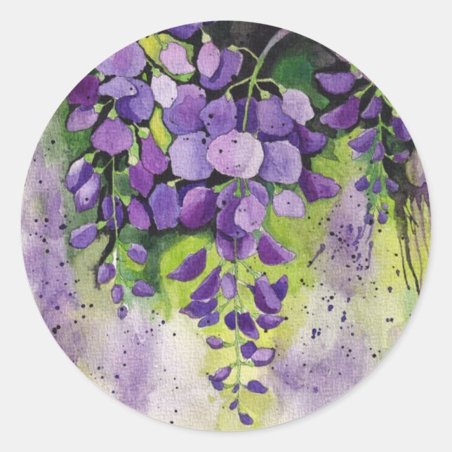 Schöne Blume der Wisteria Runder Aufkleber (Vorderseite)