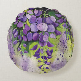 Schöne Blume der Wisteria Rundes Kissen